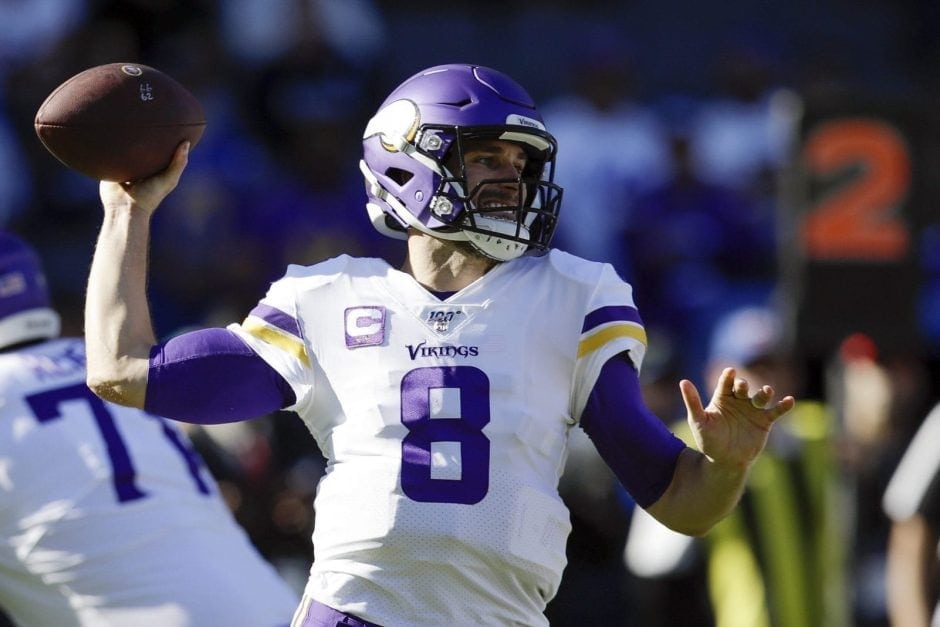 Platz 7Spieler: Kirk Cousins
Team: Minnesota Vikings
Position: Quarterback 
Gehalt- und Bonuszahlungen: 28 Millionen US-Dollar
Werbeeinnahmen: 1,8 Millionen US-Dollar
Gesamtsumme: 29,8 Millionen US-Dollar
Foto: AP Photo/Marcio Jose Sanchez