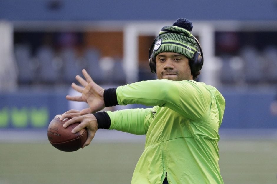 Platz 1
Spieler: Russell Wilson
Team: Seattle Seahawks 
Position: Quarterback
Gehalt- und Bonuszahlungen: 70 Millionen US-Dollar
Werbeeinnahmen: 9 Millionen US-Dollar
Gesamtsumme: 79 Millionen US-Dollar
Foto: AP Photo/Ted S. Warren