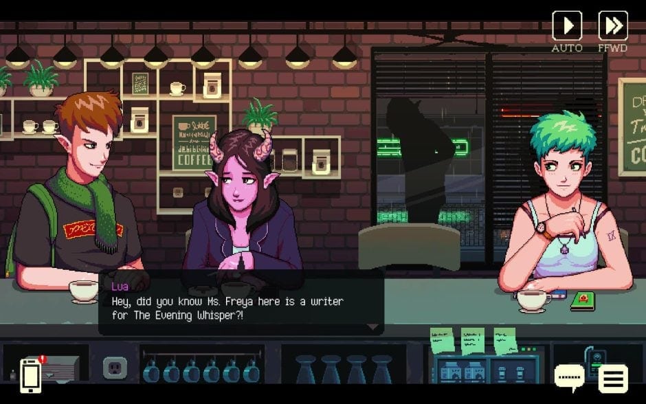 "Coffee Talk" ist ein Barista-Simulator im Pixel-Stil mit großartigem Soundtrack und fantasievollen Cyberpunk-Geschichten. (Steam-Link) Foto: Toge Productions