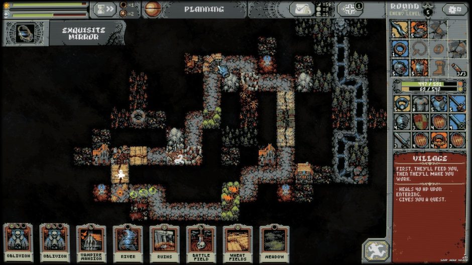 Loop Hero lässt euch mit einem Kartendeck auf Dungeon-Expedition gehen. Nicht von der Grafik abschrecken lassen und Vorsicht: Dieses Spiel macht süchtig! (Steam-Link) Foto: Devolver Digital