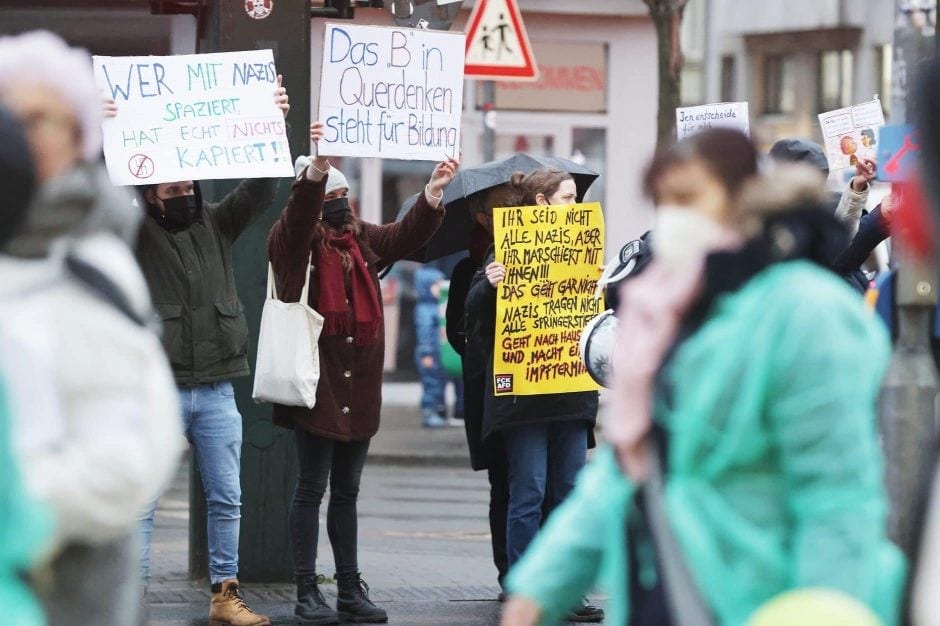 Corona-Demo in Düsseldorf am 29. Januar