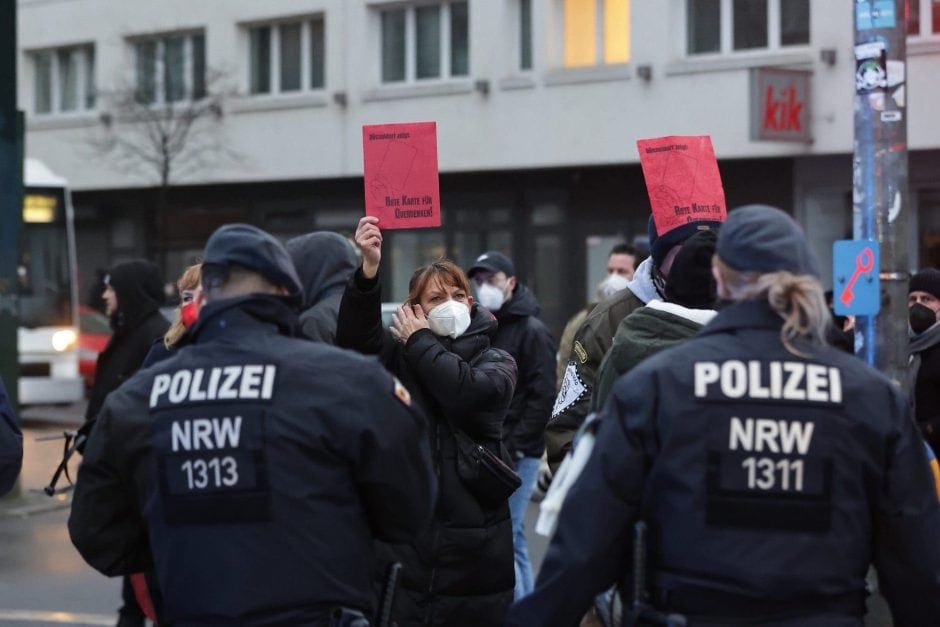 Corona-Demo in Düsseldorf am 29. Januar