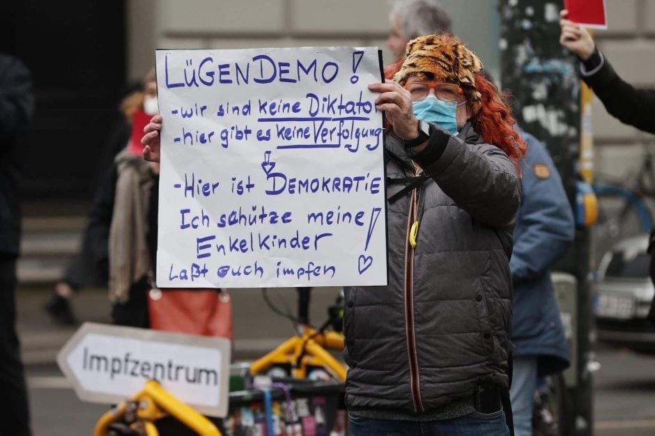 Corona-Demo in Düsseldorf am 29. Januar