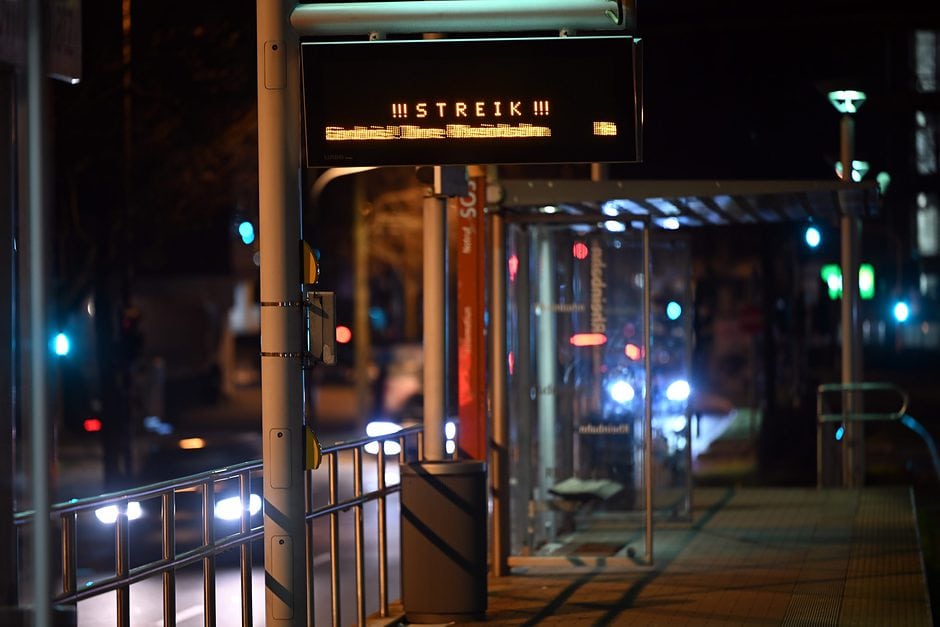 Warnstreik bei der Rheinbahn in Düsseldorf